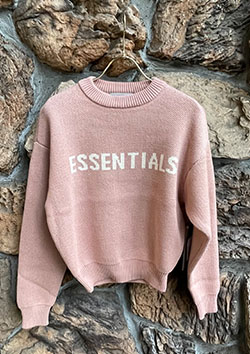 FOG ESSENTIALS KIDS FRONT LOGO CREW KNIT | M/BLUSH(PINK) | KIDS