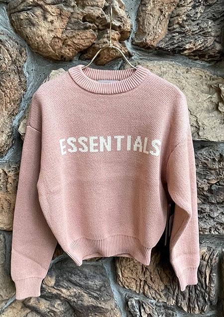 FOG ESSENTIALS KIDS FRONT LOGO CREW KNIT | M/BLUSH(PINK) | KIDS