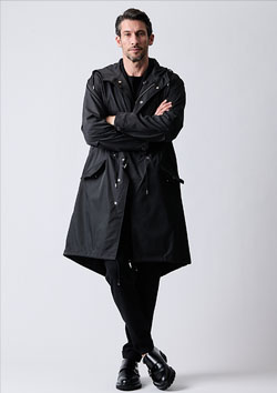 1PIU1UGUALE3 BLACK MILITARY LIMONTA NYLON M-51 FIELD PARKA | 99BLACK