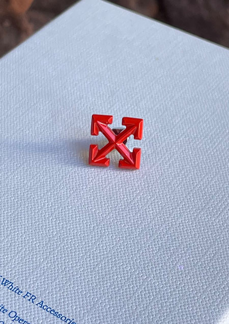 OFF-WHITE MINI ARROW MONO EARRING RED NO COLOR