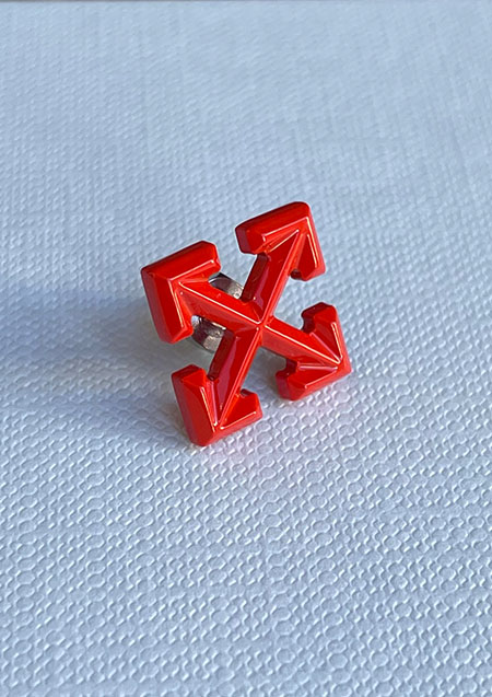 OFF-WHITE MINI ARROW MONO EARRING RED NO COLOR