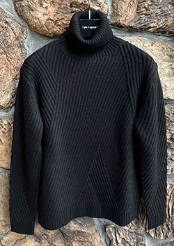 1PIU1UGUALE3 CASH WOOL ZIGZAG TURTLE | 99BLACK
