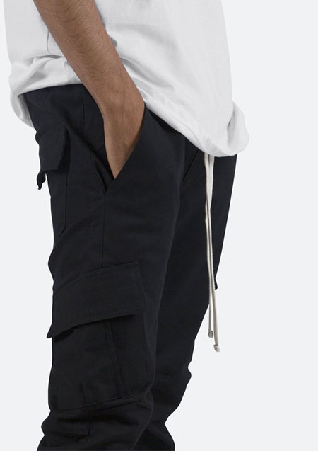 mnml CARGO DRAWCORD PANTS | BLACK