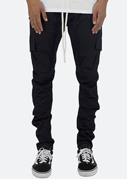 mnml CARGO DRAWCORD PANTS | BLACK