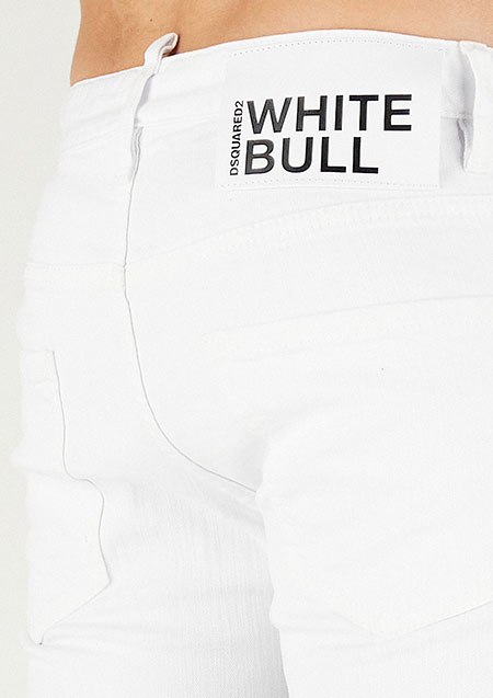 DSQUARED2 White Bull Skater Denim Jeans | 100WHITE