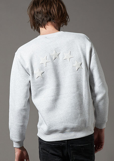 STUD MUFFIN 10o Brushed Fleece 5 Star Sagara STD Foam Print Bare Patch Sweatshirt | WHITE