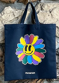 PARAGRAPH FLOWER TOTE BAG | NAVY