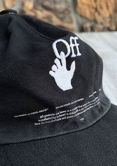 OFF-WHITE HAND OFF BASEBALL CAP BLACK WHITE