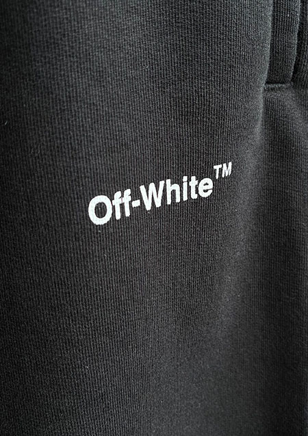 OFF-WHITE DIAGHELVETICA SWEATSHORT BLACK WHITE