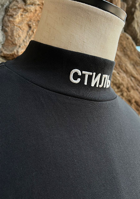 HERON PRESTON SS TURTLENECK CTNMB BLACK WHITE