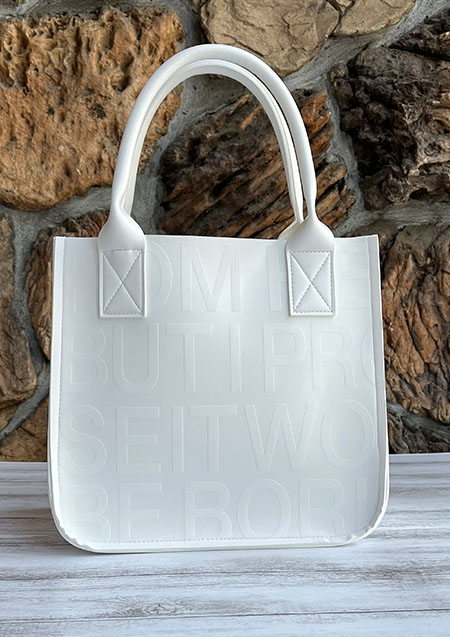 ONEMADE ECO LEATHER MEDIUM TYPE AIR TOTE | WHITE