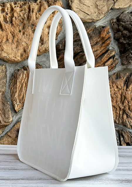 ONEMADE ECO LEATHER MEDIUM TYPE AIR TOTE | WHITE