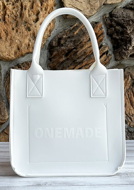 ONEMADE ECO LEATHER MEDIUM TYPE AIR TOTE | WHITE