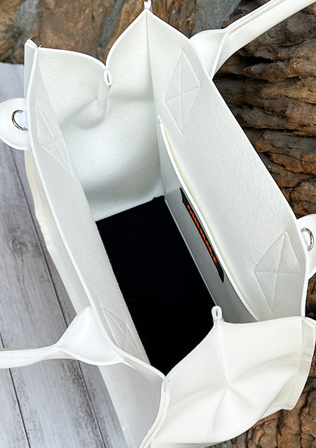 ONEMADE ECO LEATHER MEDIUM TYPE AIR TOTE | WHITE