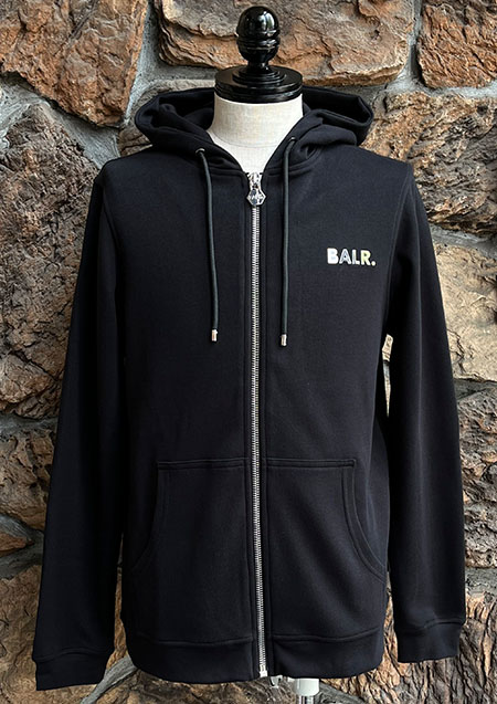 BALR. Q-Series Straight Zip Thru Hoodie | BLACK | MEN