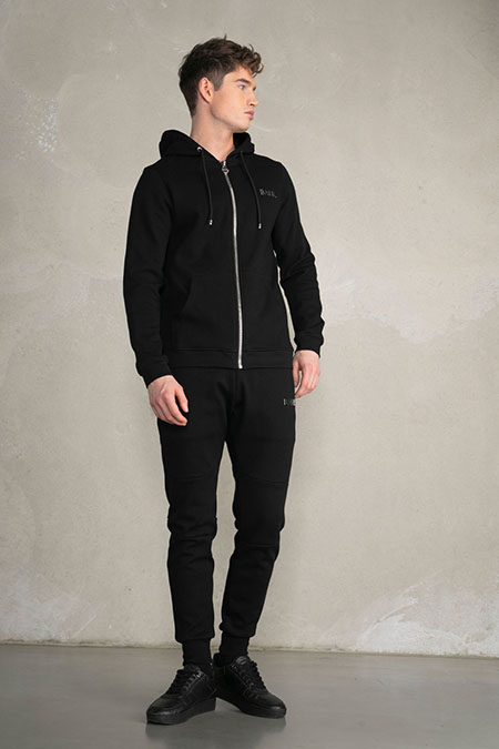 BALR. Q-Series Straight Zip Thru Hoodie | BLACK | MEN