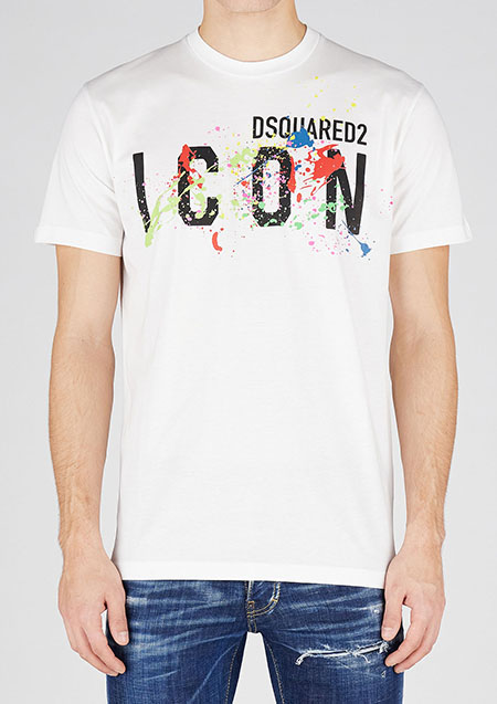 DSQUARED2 ICON SPLASH SS TEE | 100WHITE