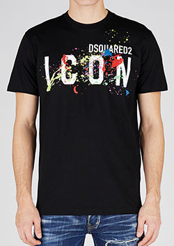 DSQUARED2 ICON SPLASH SS TEE | 900BLACK