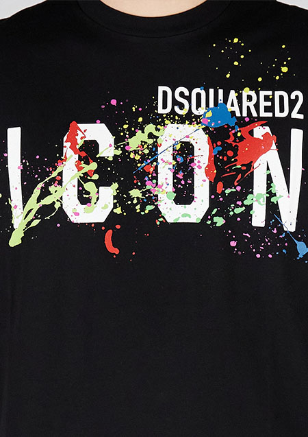 DSQUARED2 ICON SPLASH SS TEE | 900BLACK