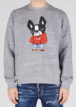 DSQUARED2 RED CIRO ROUND NECK SWEATSHIRT | 860MGREY