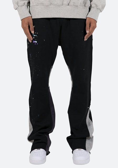 mnml CONTRAST BOOTCUT SWEATPANTS | BLACK