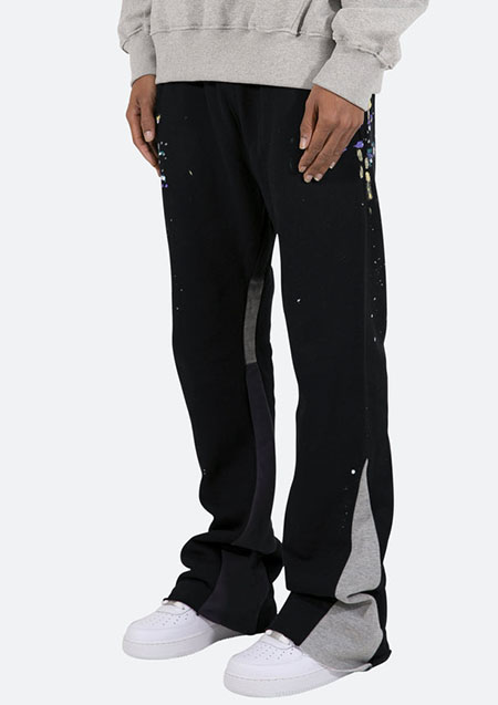 mnml CONTRAST BOOTCUT SWEATPANTS | BLACK