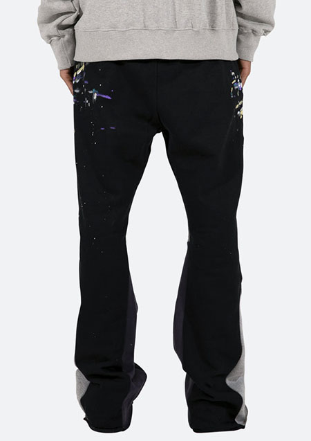 mnml CONTRAST BOOTCUT SWEATPANTS | BLACK