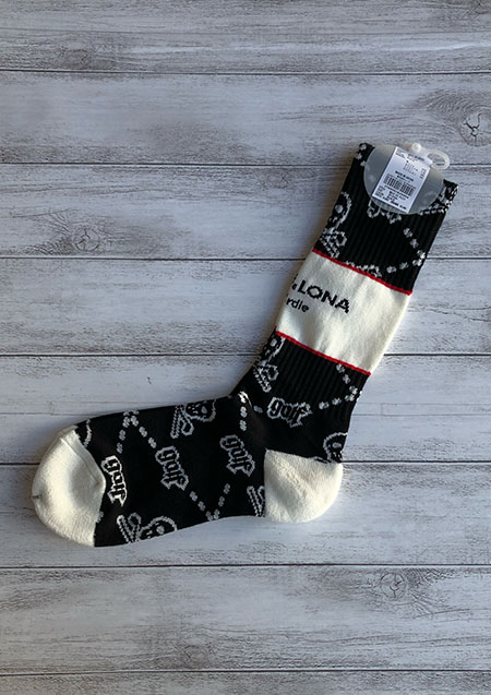 MARK&LONA Ruler lined Socks Regular | BLACK | MEN