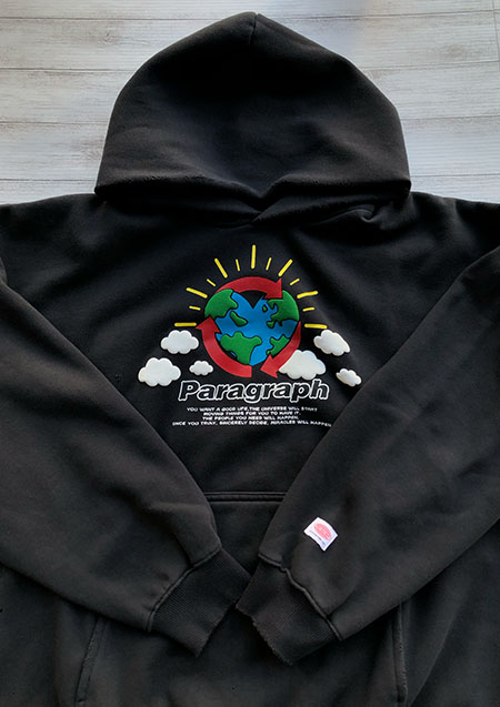 PARAGRAPH CYCLE EARTH PULLOVER HOODIE | BLACK