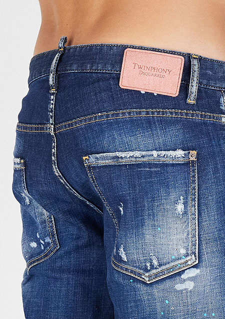 DSQUARED2 Dark Tiffany Spots Wash Sailor Jeans | 470BLUE