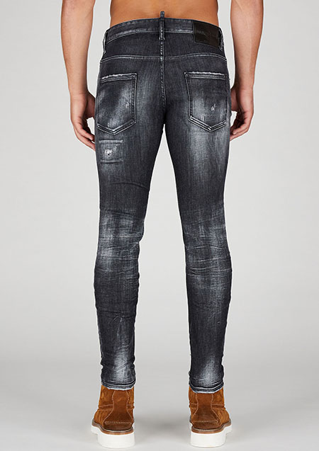 DSQYARED2 BLACK CLEAN WASH SUPER STRETCH SUPER TWINKY JEAN | 900_BLACK