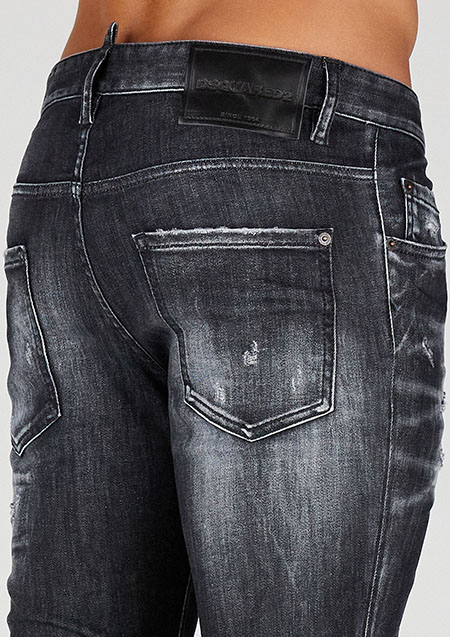 DSQYARED2 BLACK CLEAN WASH SUPER STRETCH SUPER TWINKY JEAN | 900_BLACK