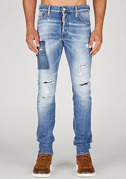 DSQUARED2 MEDIUM BLUE SQUARE WASH COOL GUY JEAN | 470_INDIGO