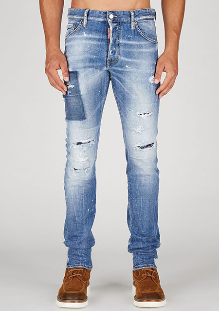 DSQUARED2 MEDIUM BLUE SQUARE WASH COOL GUY JEAN | 470_INDIGO