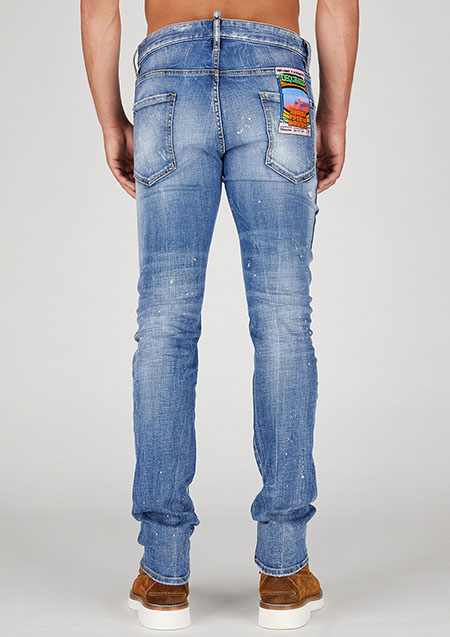 DSQUARED2 MEDIUM BLUE SQUARE WASH COOL GUY JEAN | 470_INDIGO