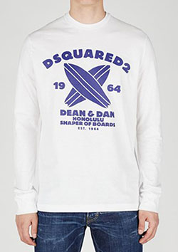 DSQUARED2 SURF BORAD L/S TEE | 100WHITE