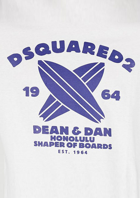 DSQUARED2 SURF BORAD L/S TEE | 100WHITE