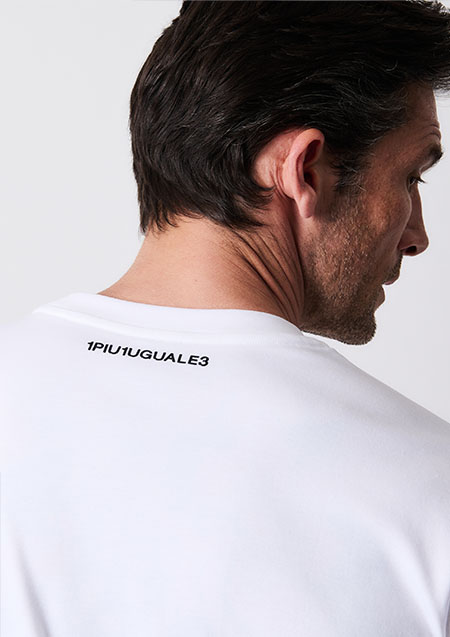 1PIU1UGUALE3 BLACK MILITARY SUPIMA PREMIUM SMOOTH VINTAGE LOGO ARMY T-sh | 10/99 WHITE/BLACK