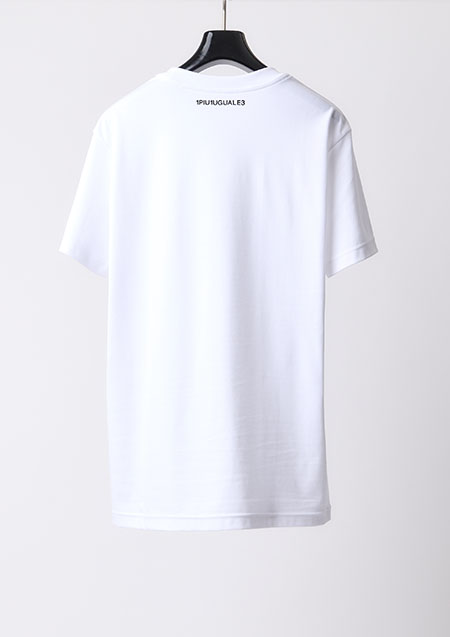 1PIU1UGUALE3 BLACK MILITARY SUPIMA PREMIUM SMOOTH VINTAGE LOGO ARMY T-sh | 10/99 WHITE/BLACK