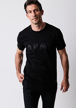 1PIU1UGUALE3 BLACK MILITARY SUPIMA PREMIUM SMOOTH VINTAGE LOGO ARMY T-sh | 99/99BLACK/BLACK