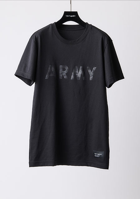 1PIU1UGUALE3 BLACK MILITARY SUPIMA PREMIUM SMOOTH VINTAGE LOGO ARMY T-sh | 99/99BLACK/BLACK