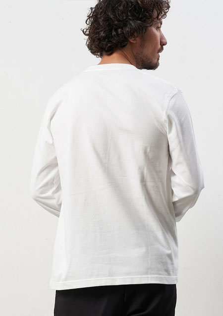 STUD MUFFIN 5.6ozコットン天竺 100DOLLARサガラパッチ LS Tシャツ | WHITE
