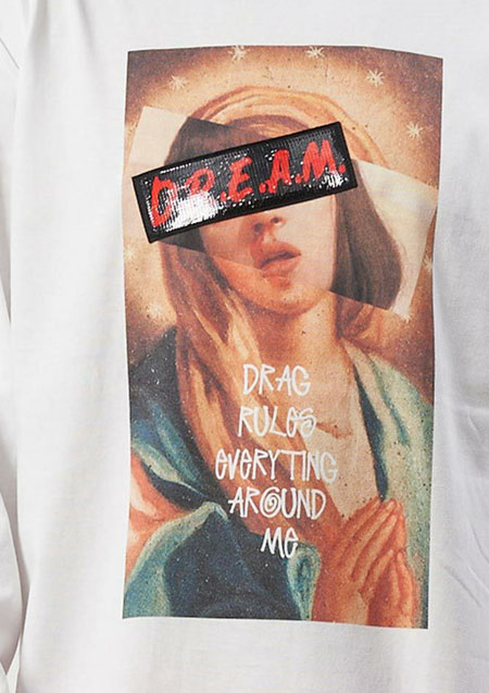 STUD MUFFIN 5.6ozコットン天竺 D.R.A.M.シークイン LS Tシャツ | WHITE