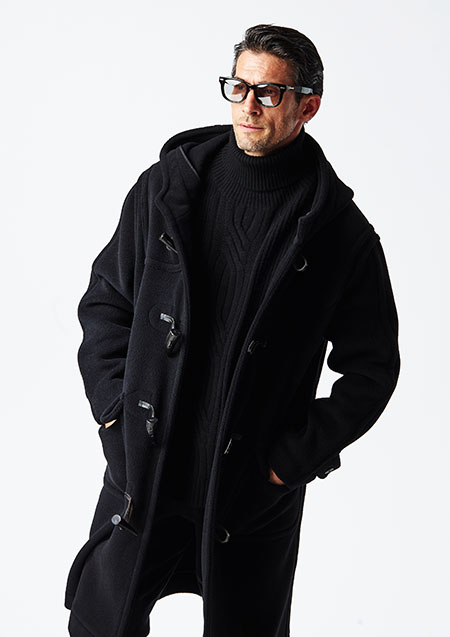 1PIU1UGUALE3 SUPER FINE TRIPLE PILE WOOL HIGH-END DUFFLE COAT | BLACK