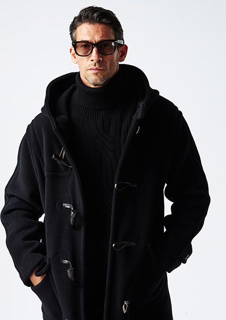 1PIU1UGUALE3 SUPER FINE TRIPLE PILE WOOL HIGH-END DUFFLE COAT | BLACK