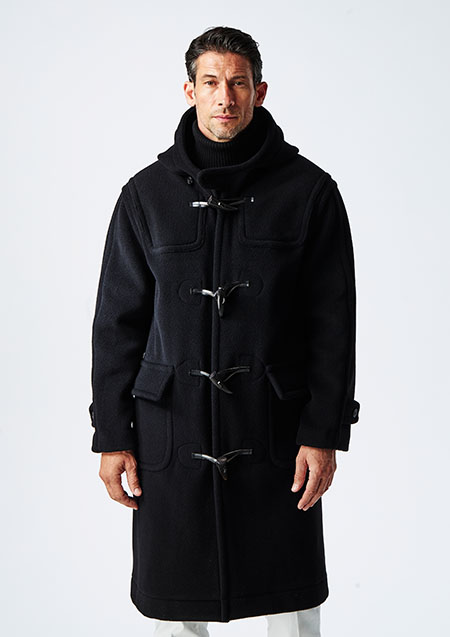 1PIU1UGUALE3 SUPER FINE TRIPLE PILE WOOL HIGH-END DUFFLE COAT | BLACK