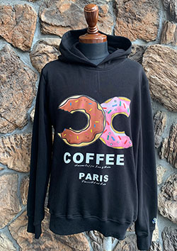 AWESOME DONUT'S & COFFE hood solid | BLACK