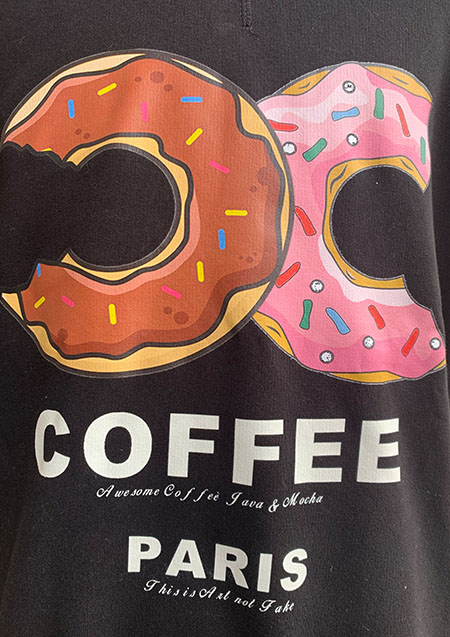 AWESOME DONUT'S & COFFE hood solid | BLACK