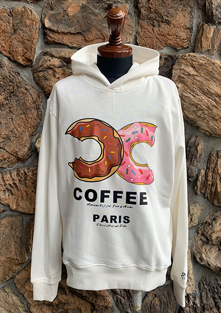AWESOME DONUT'S & COFFE hood solid | WHITE
