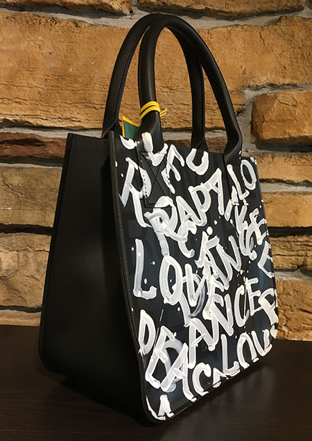 ONEMADE ECO LEATHER AIR TOTE HAND PAINT CUSTOM | BLACK